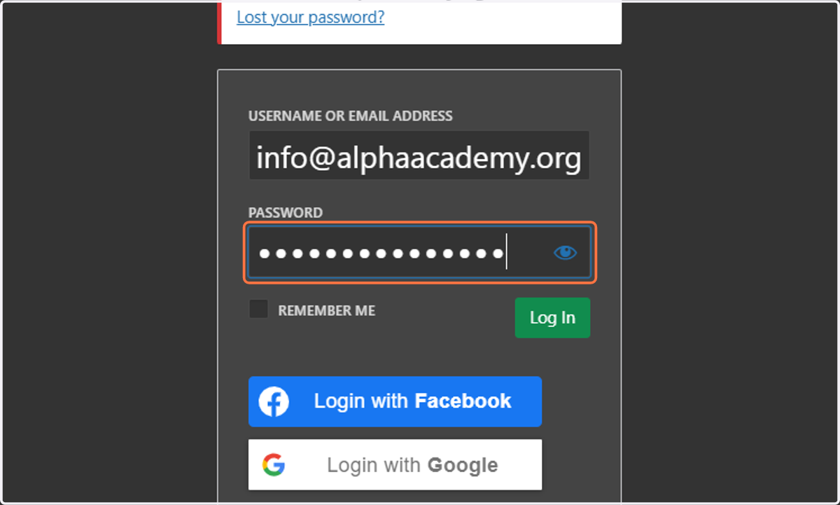 Paste Username and Password