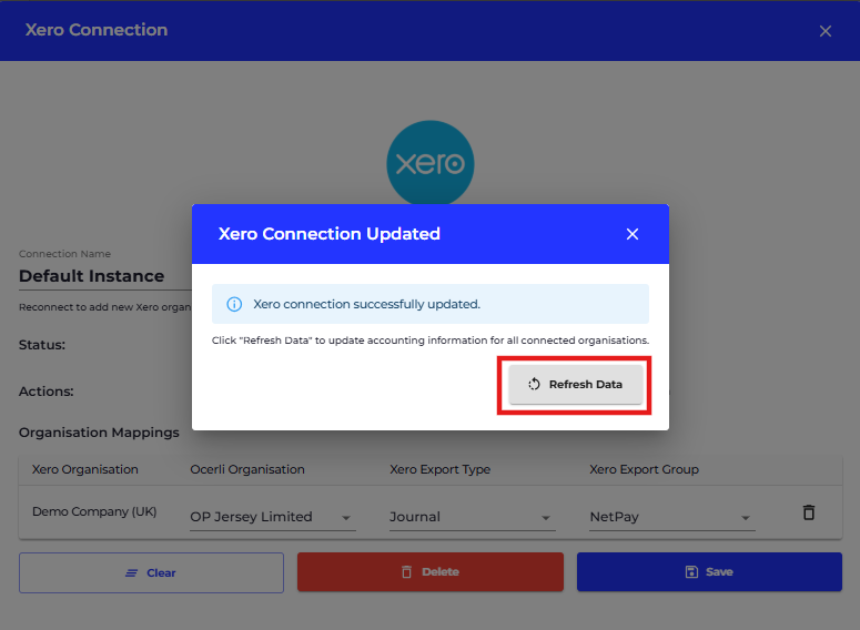 Select 'REFRESH DATA'
