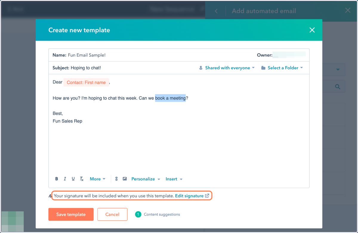 Add your meeting link by highlighting the text where you want to create a link.