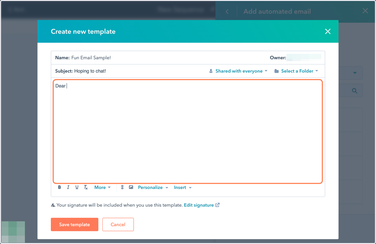Add some text and personalization