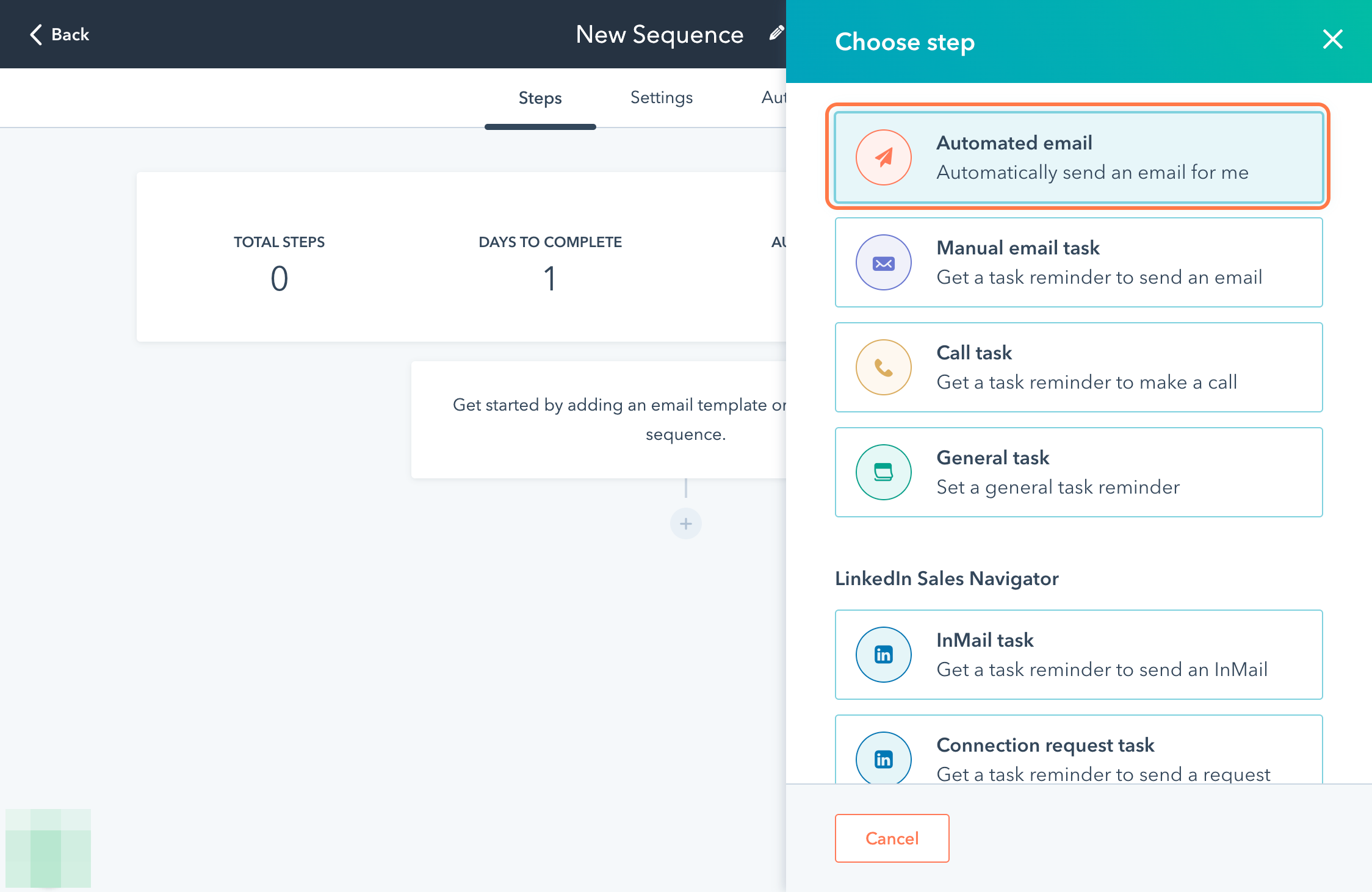 Click on automated email