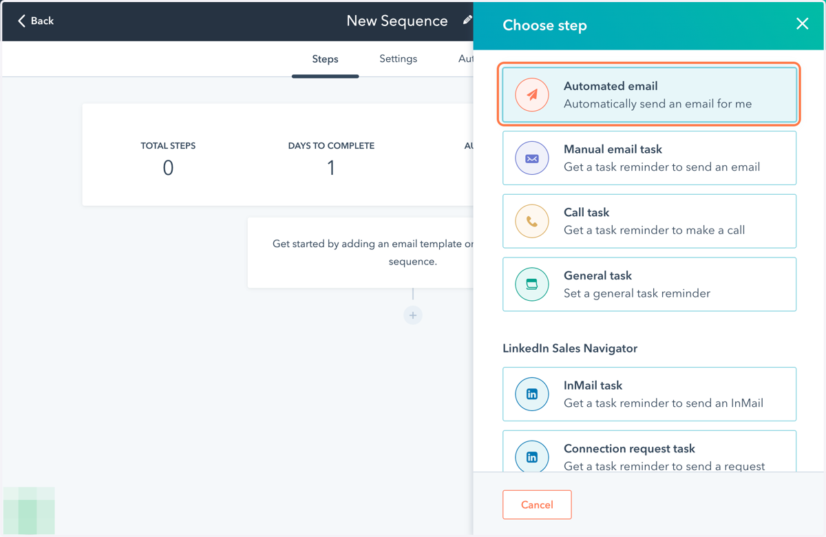 Click on automated email