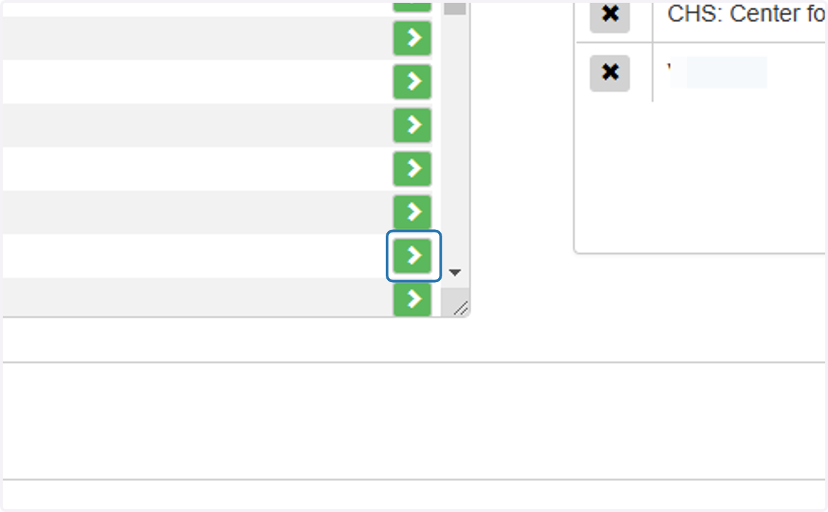 Select the room you wish to add by clicking on the green arrow near the room of interest in the table.