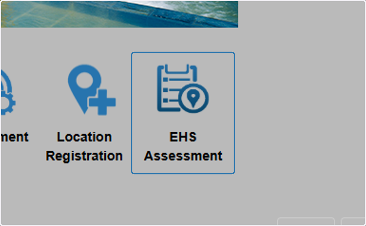 Log in to your EHSA account and select the "EHS Assessment" icon.