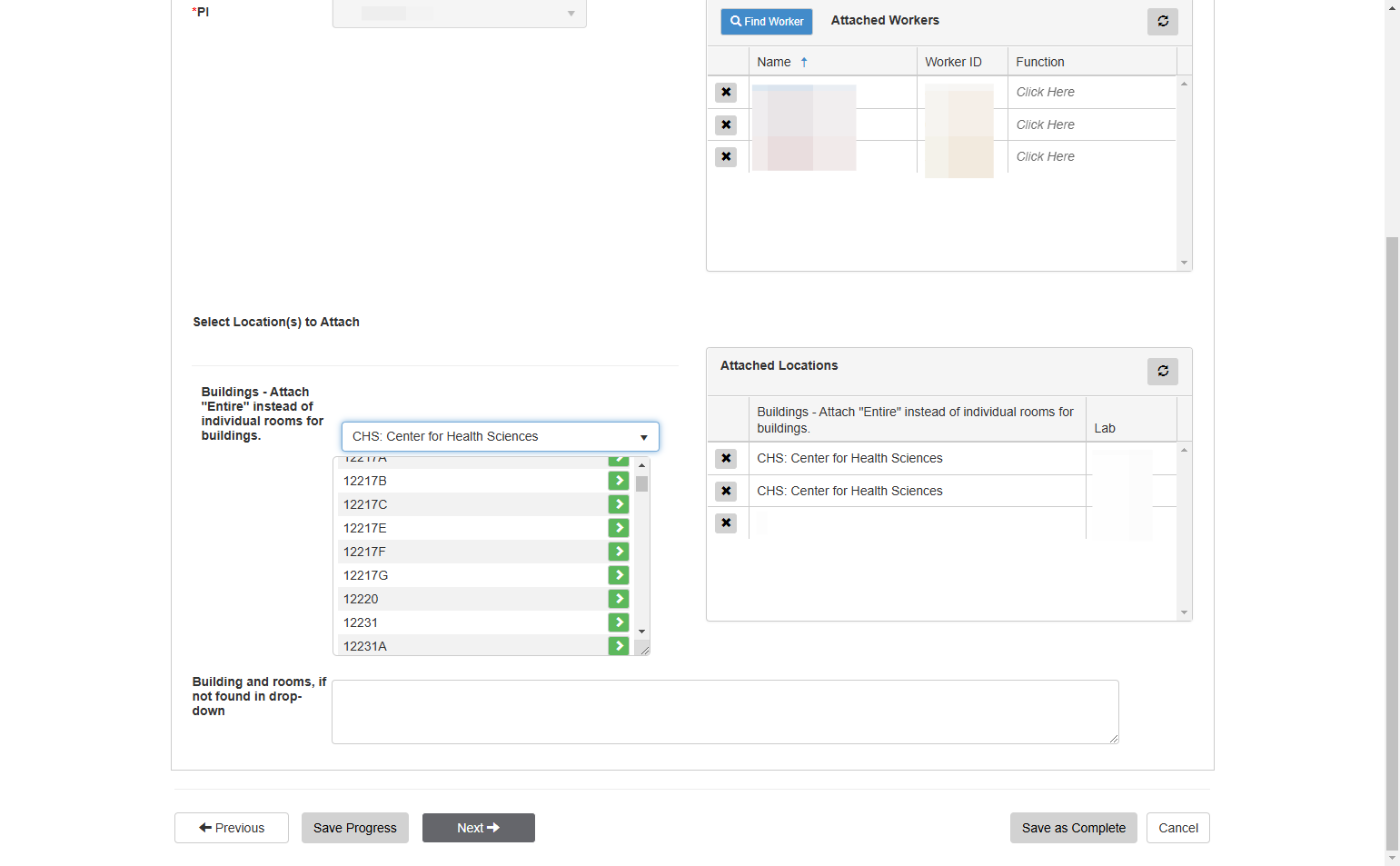Once you are done updating workers and locations to your LHAT, click the "Next" button.