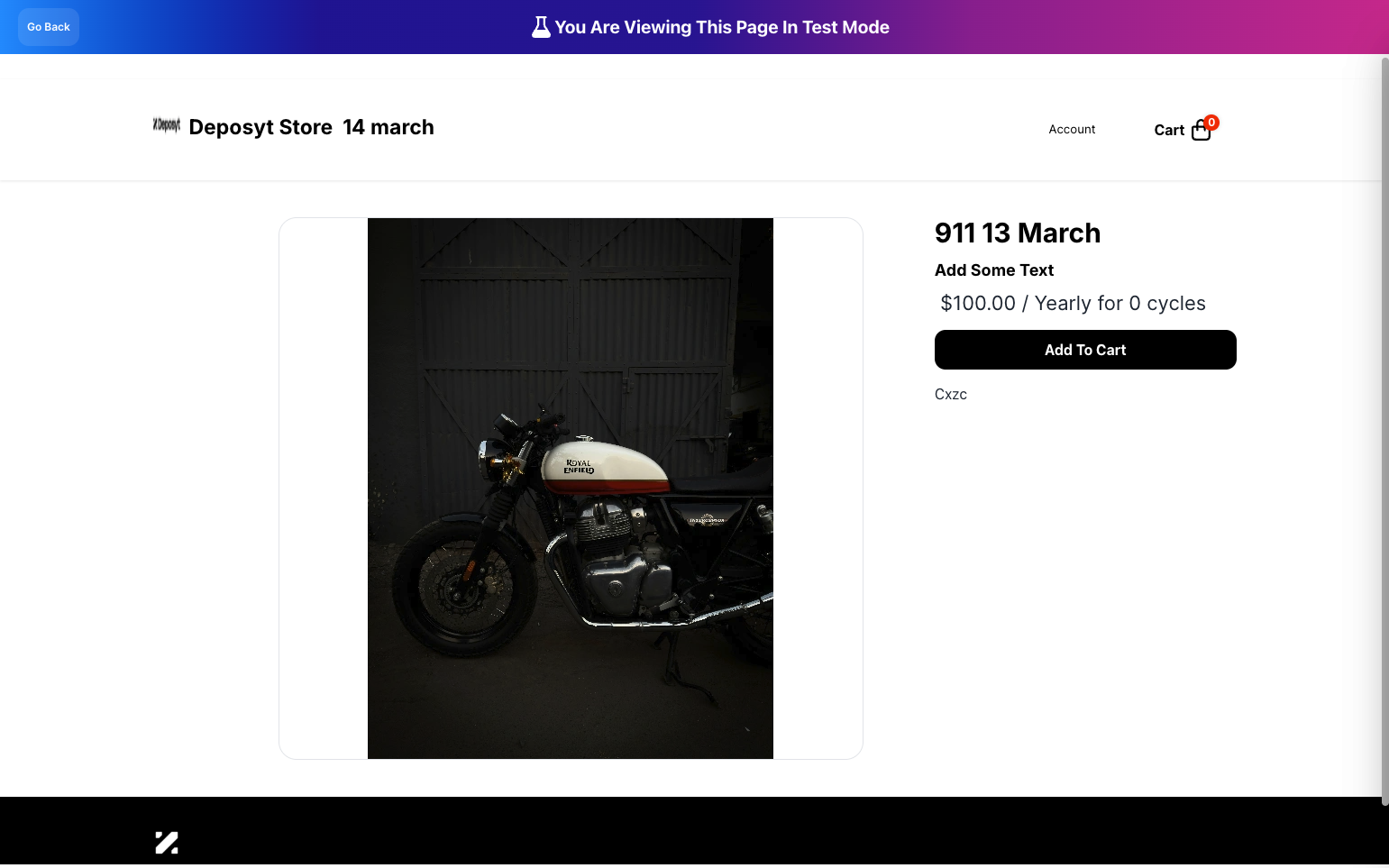 Step 4: There are two options: you can view the Product Page or the Checkout Page. Click the first option to view the Product Page. On the left side, you will see the product image, and on the right side, you will see some product information and an Add to Cart button.
