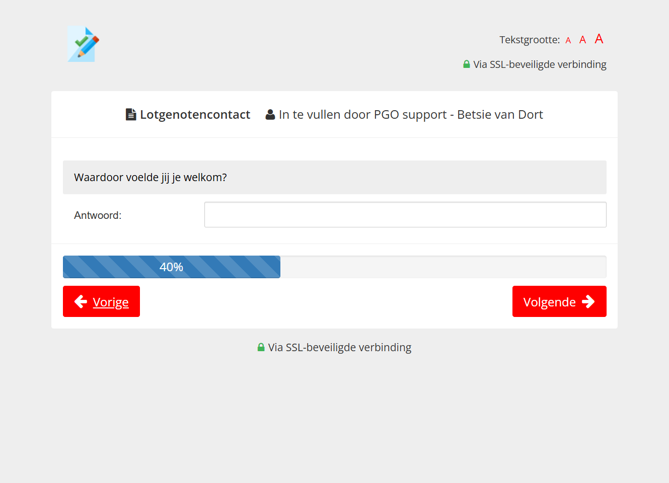 Je kunt door op vorige te klikken de andere "route"ook testen om te kijken of die ook goed loopt.