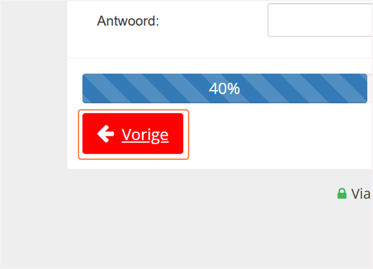 Je kunt door op vorige te klikken de andere "route"ook testen om te kijken of die ook goed loopt.