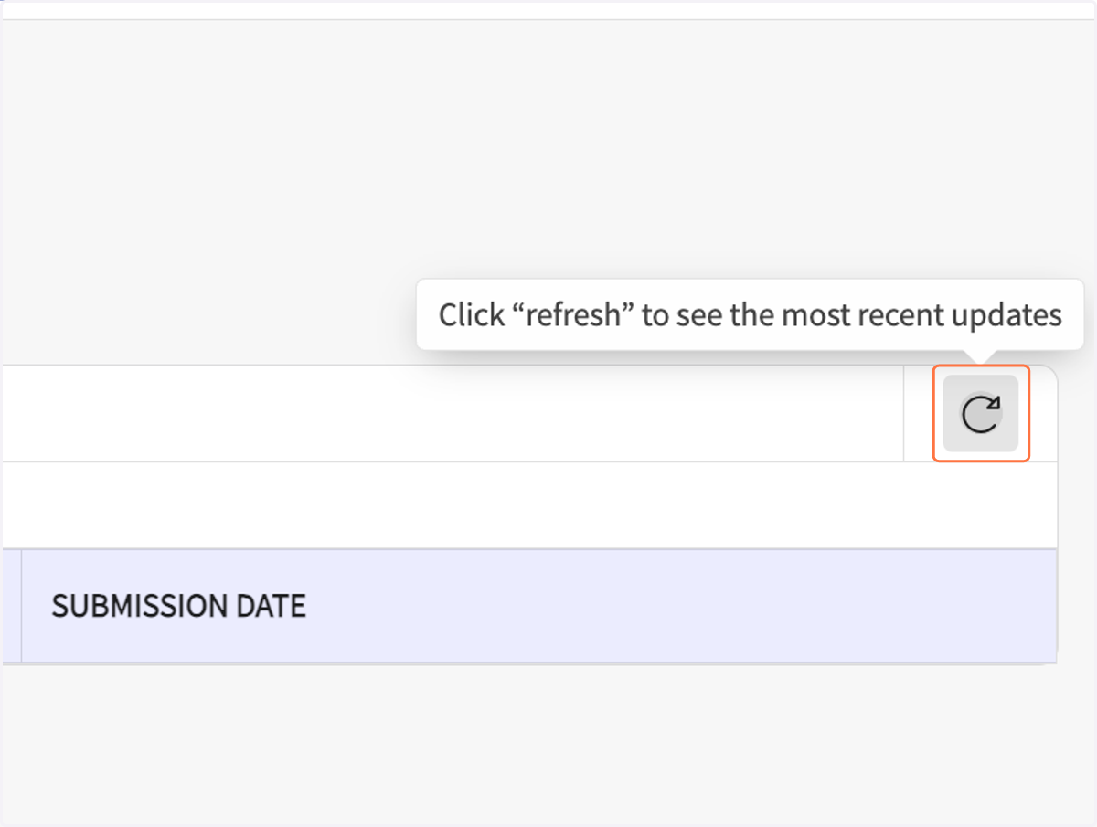 Click on Refresh to see form submitted in the list