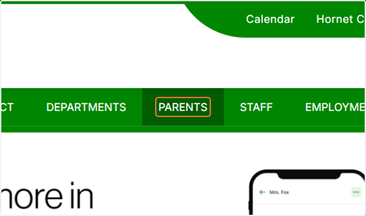 Click on PARENTS from the top banner.