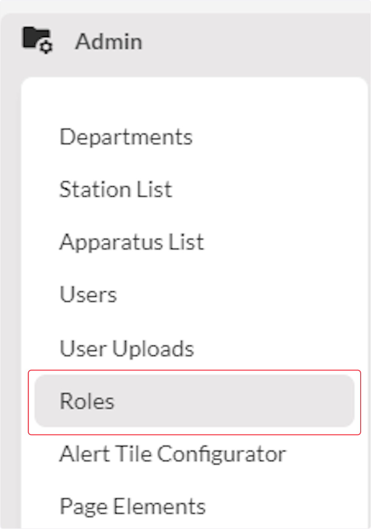 Click on Roles.