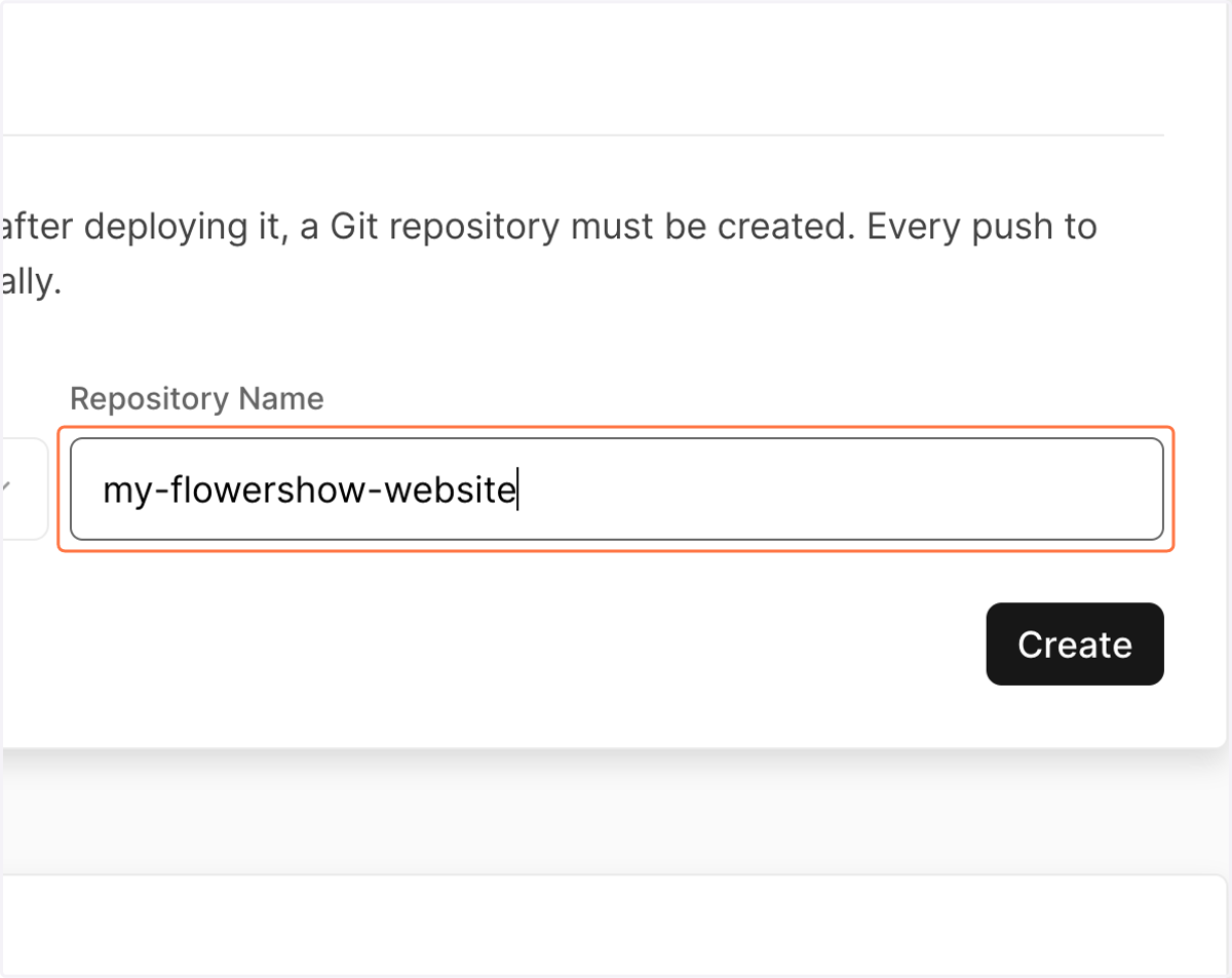 Input a name for your repository.