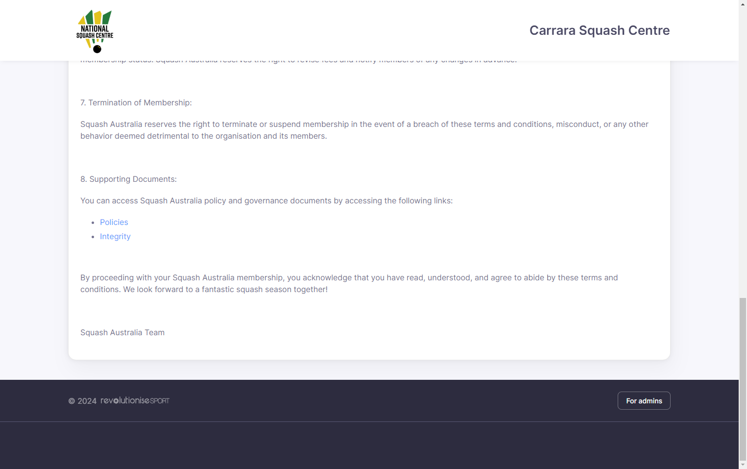 Read through the Terms of Registration then close the window