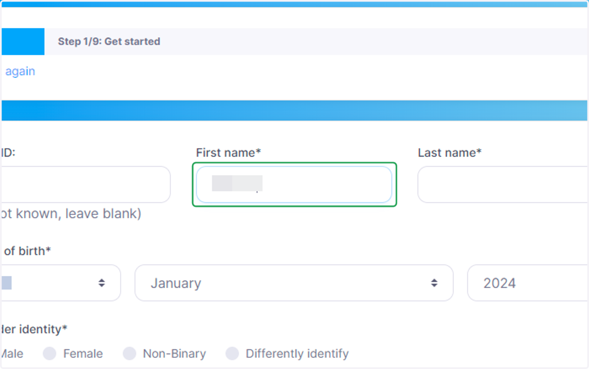 Type in your first name