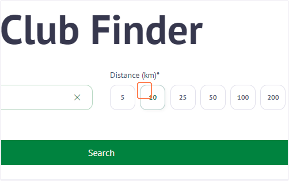 Select the km radias you wish to search