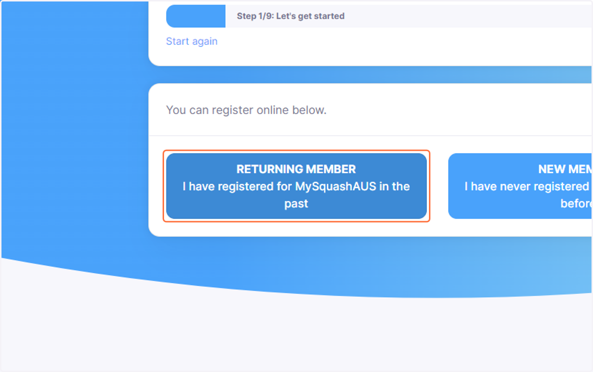 Click on RETURNING MEMBER…