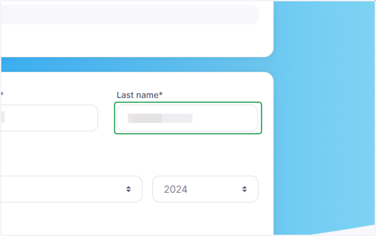 Type in your Last name