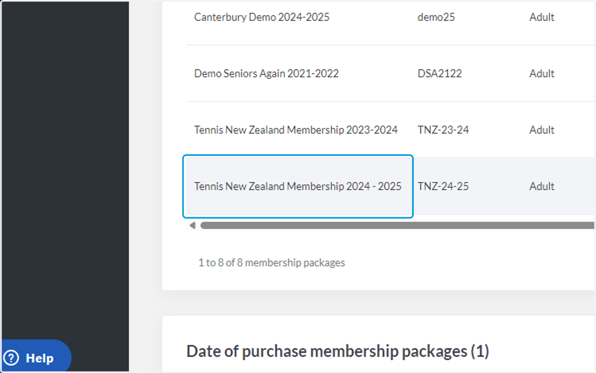 Click on the first membership you have