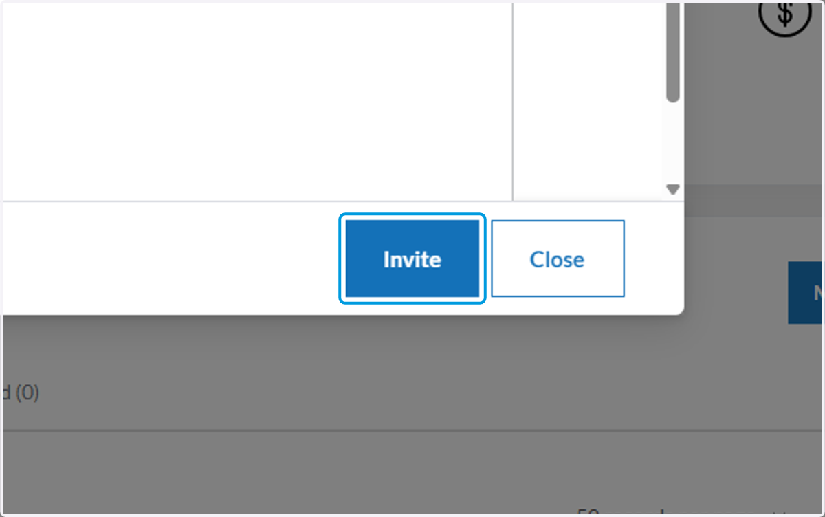Click on Invite