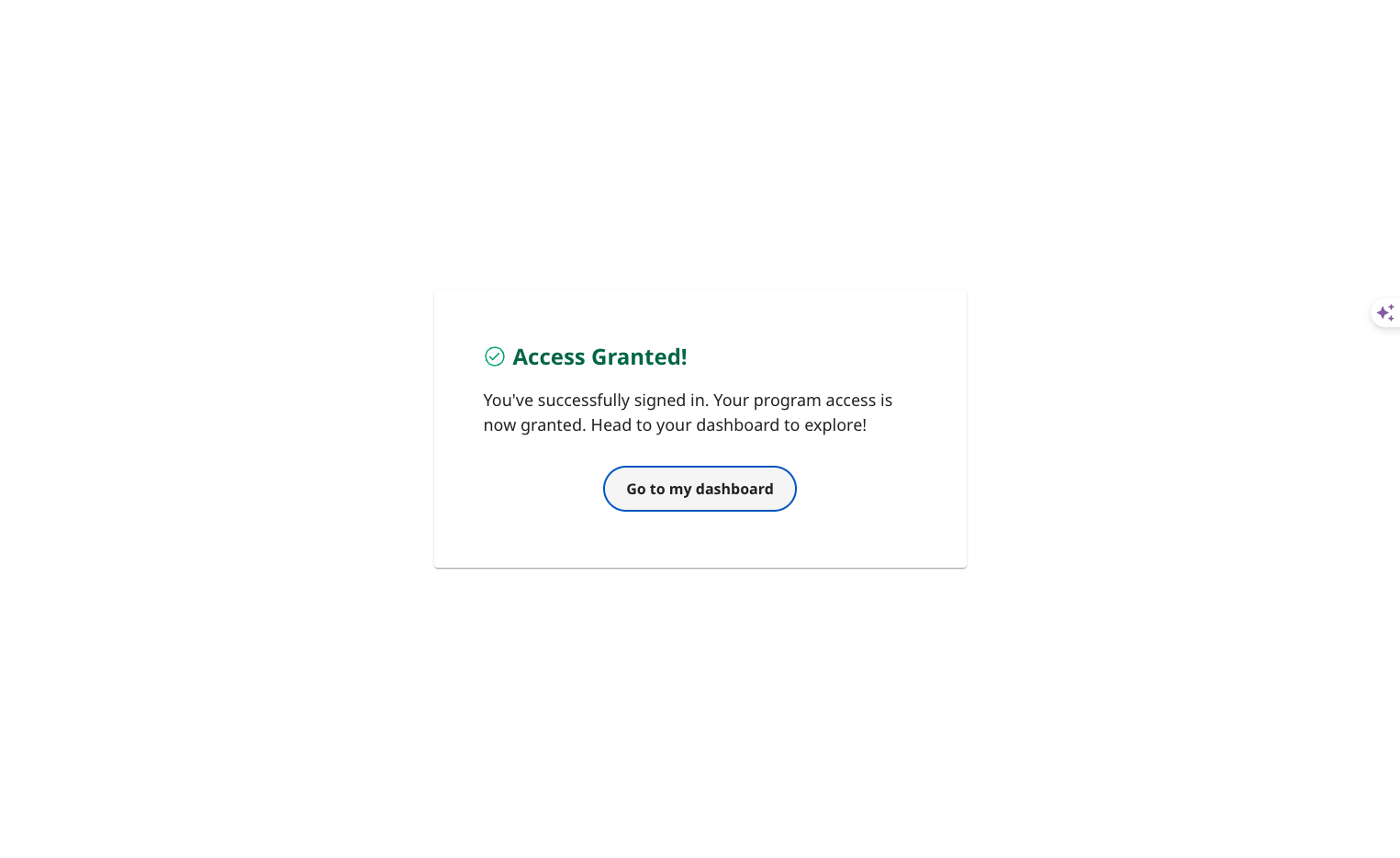 Click on Go to my dashboard