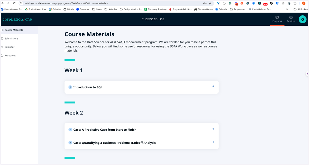 Click enter and access your program materials