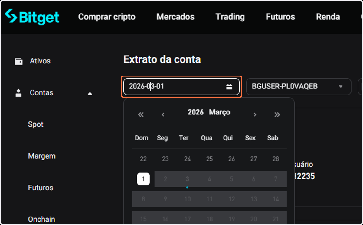 Selecionar a data (exemplo 28/02/2026)