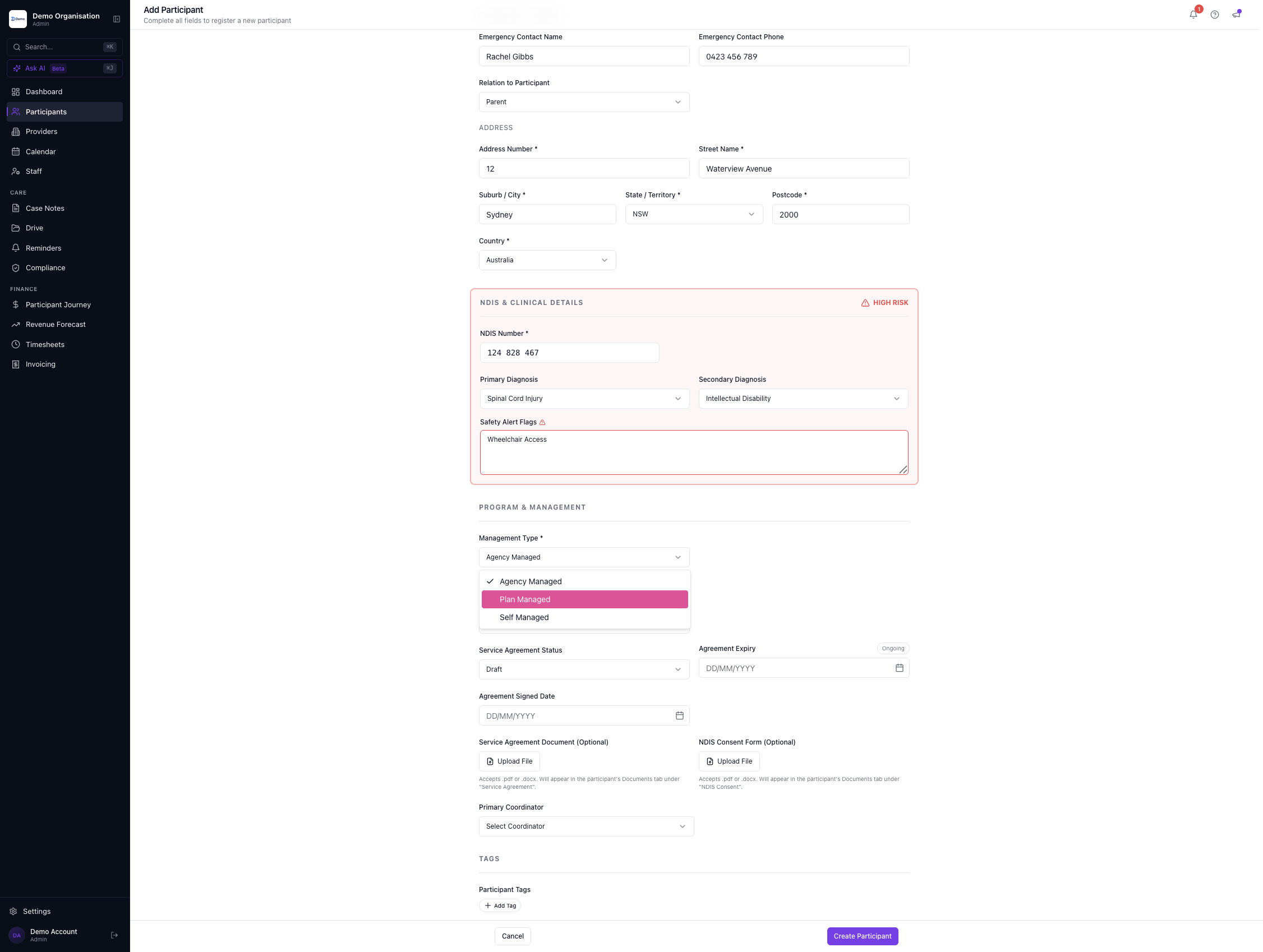 Select Management Type