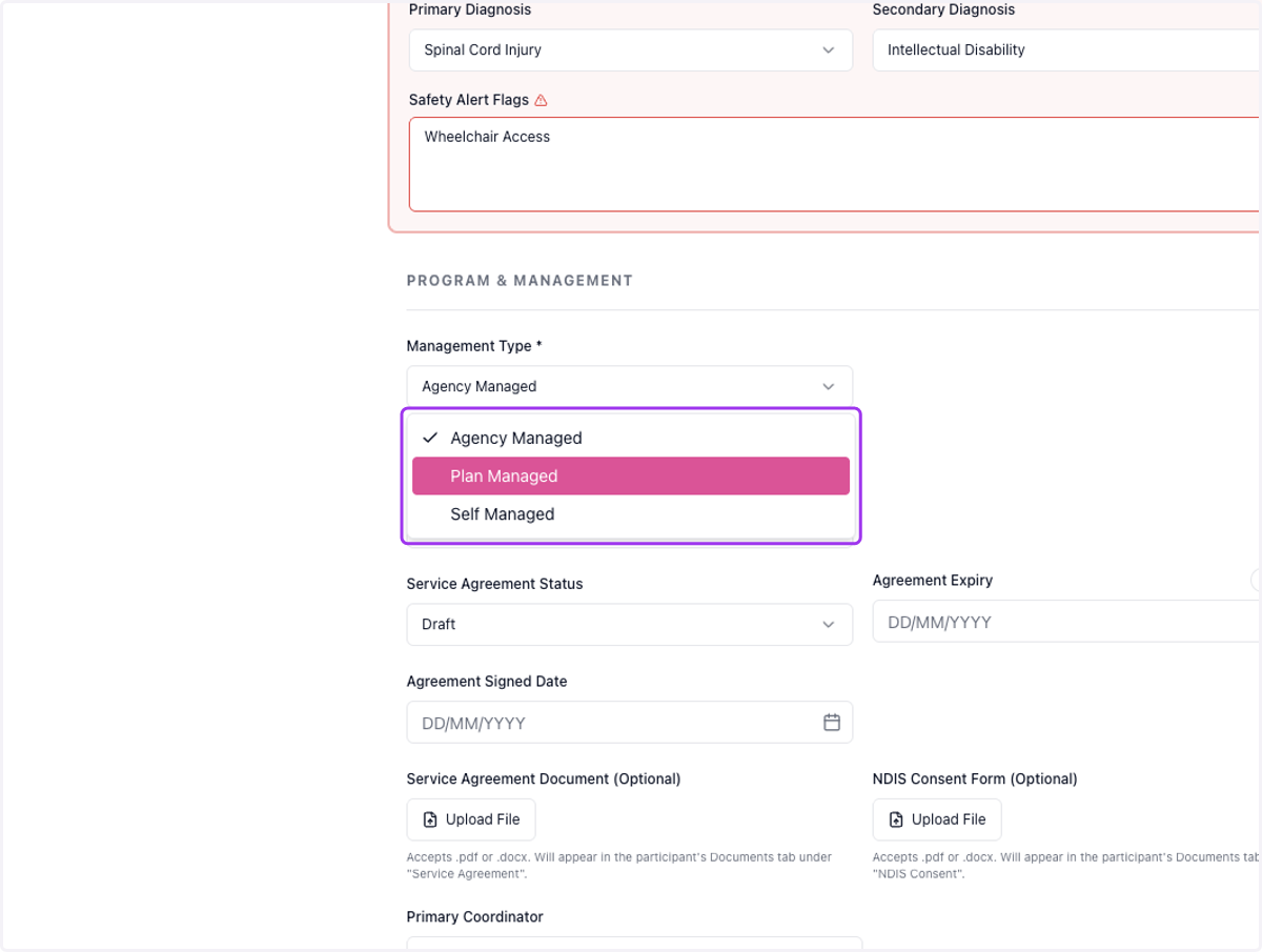 Select Management Type