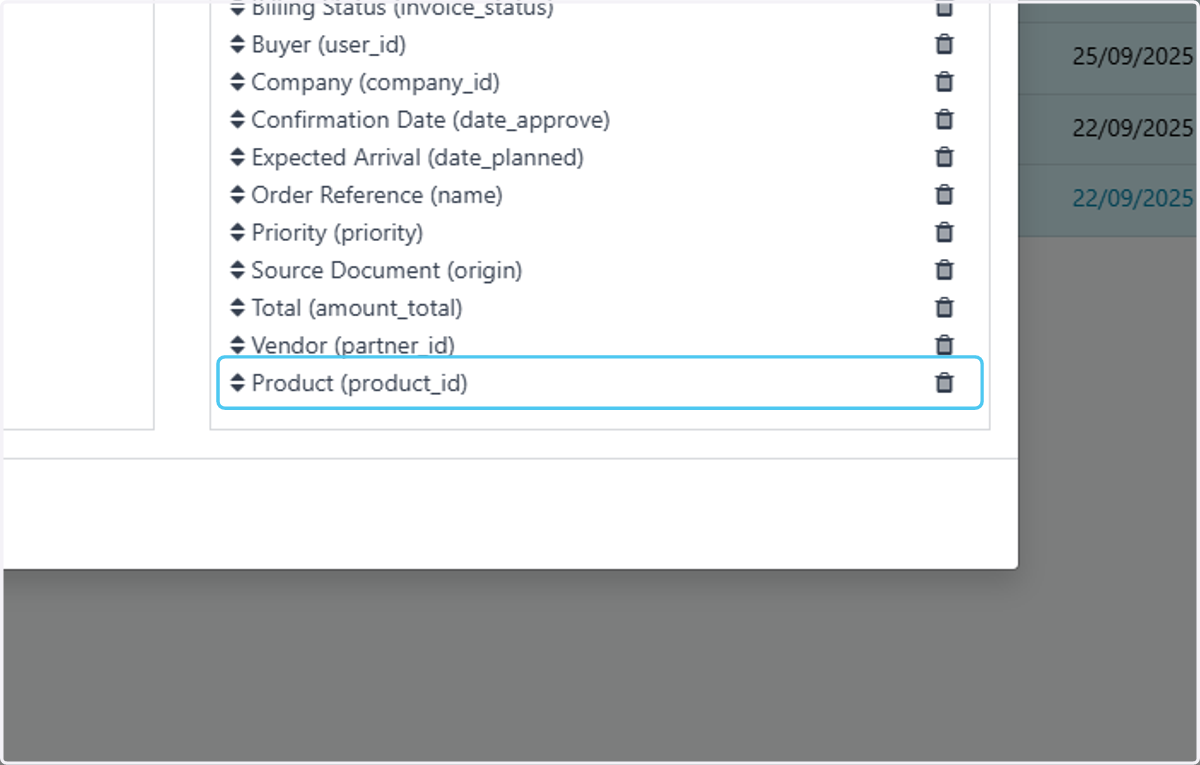Drag highlighted option