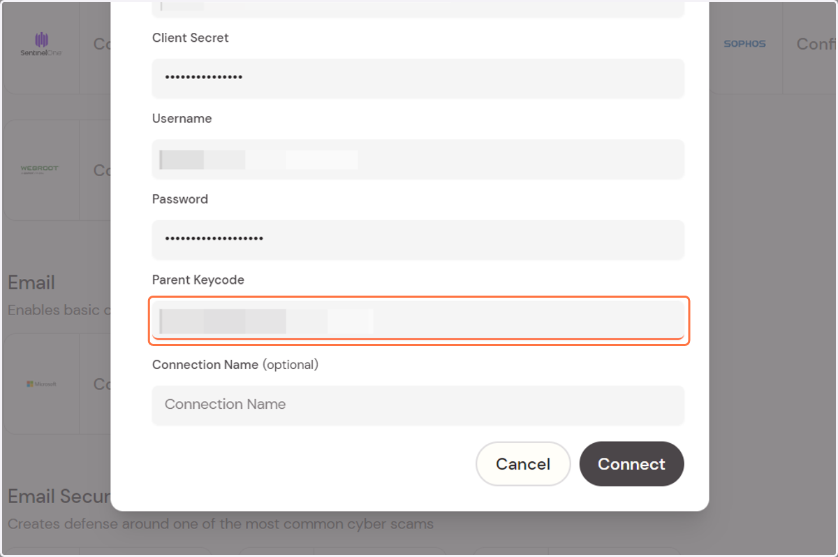 Paste the Parent Keycode