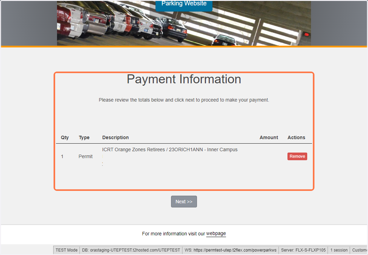 This is the second and final confirmation page before you are sent to the payment page, if you agree to purchase the permit at the rate listed click Next