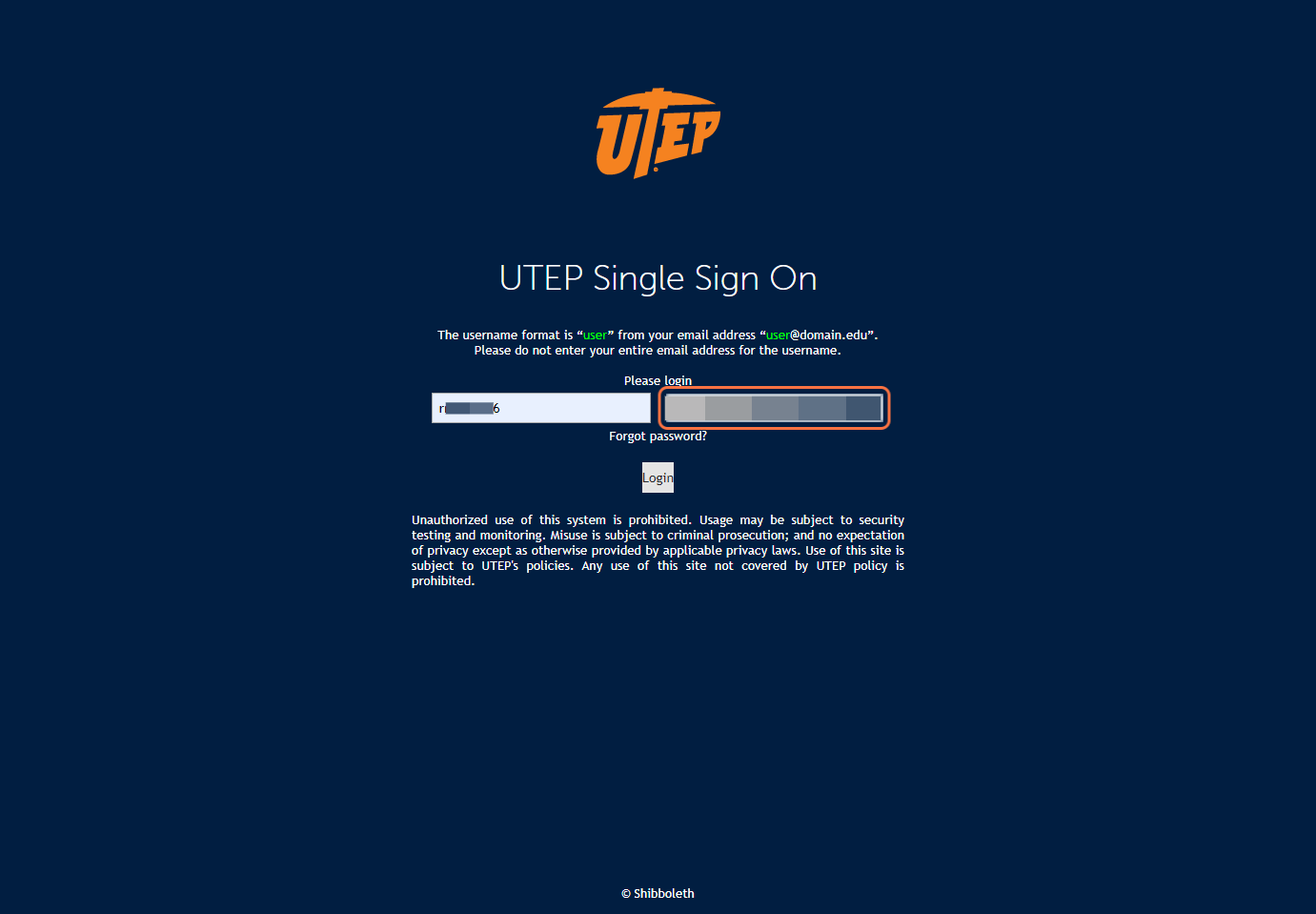 You will then be brought to the Single Sign-On page to log in