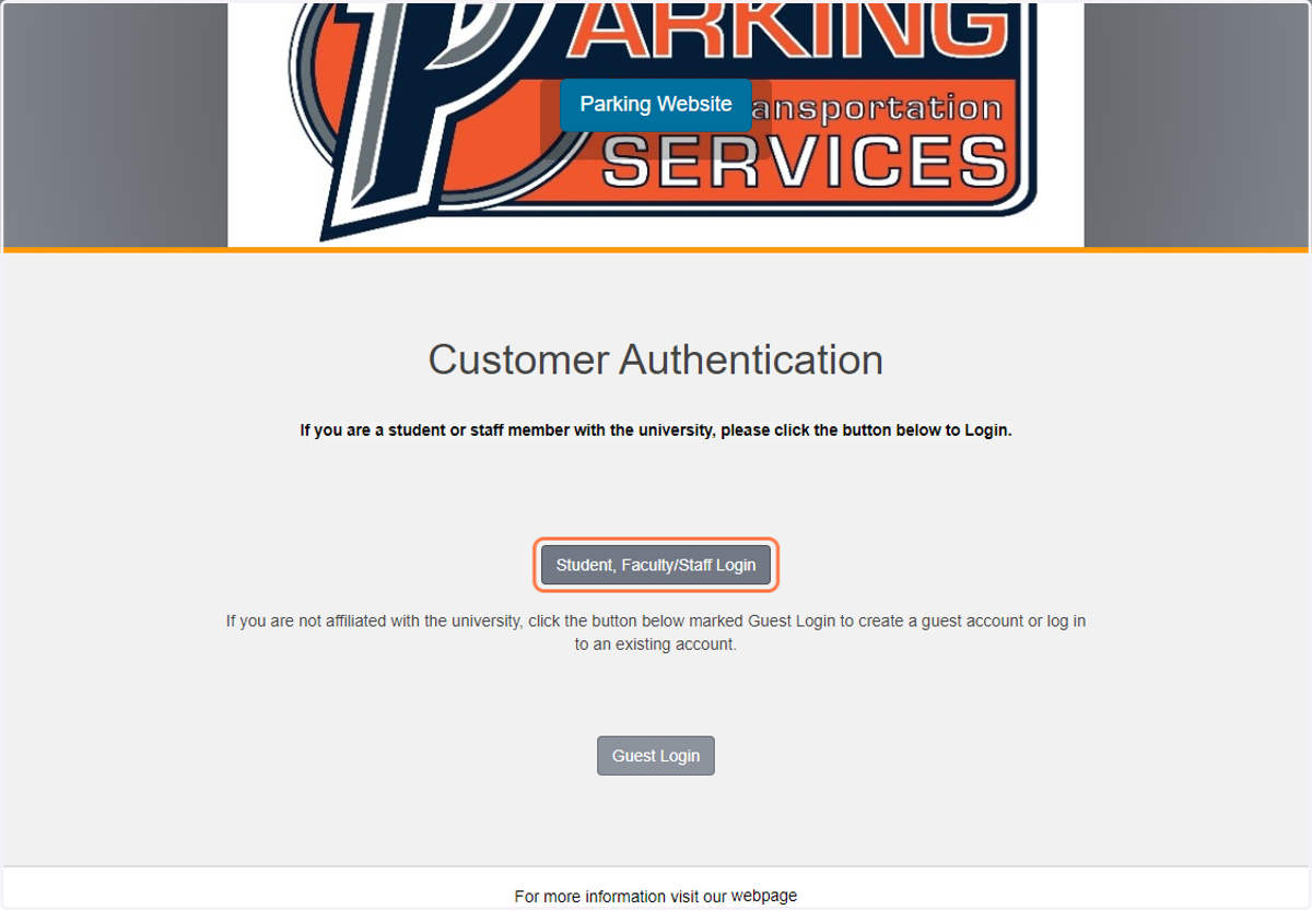 Click on Student, Faculty/Staff Login