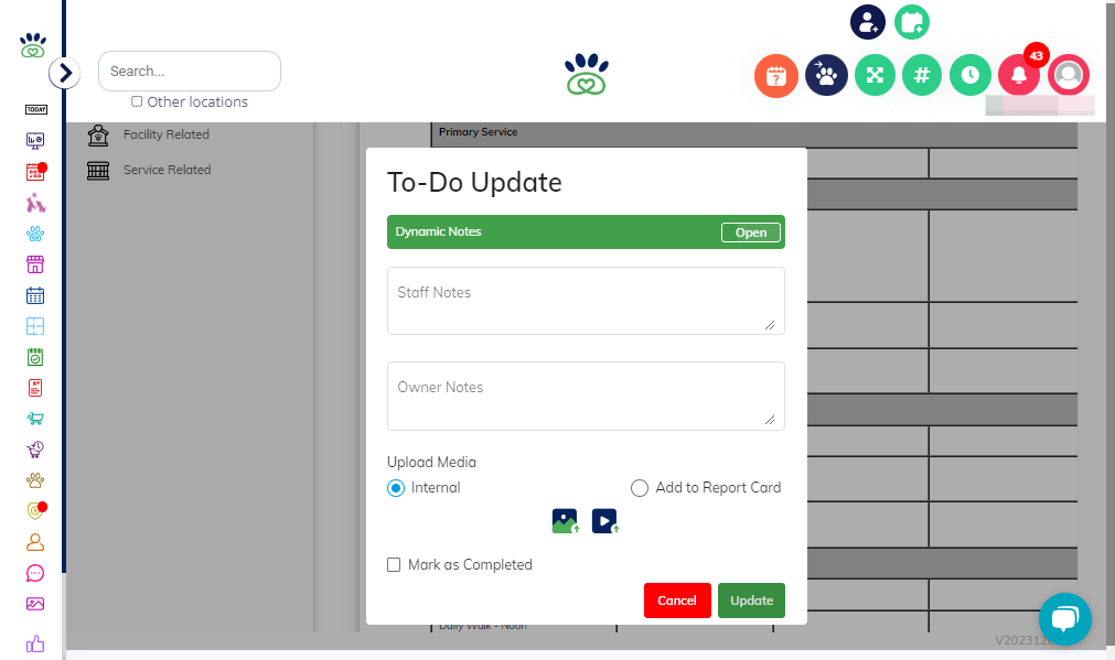 Click "Open" to display the note options.