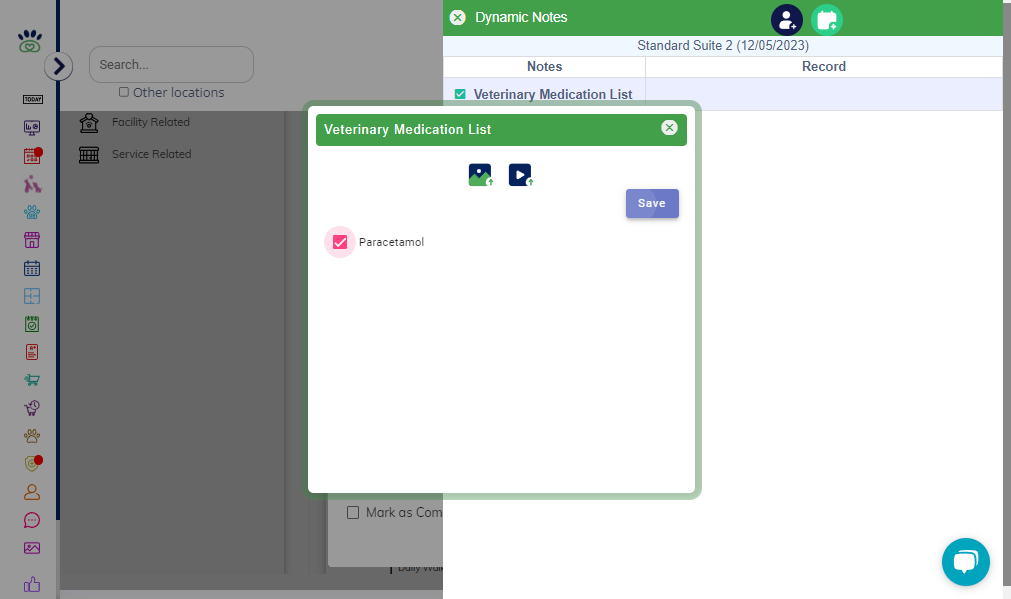 Click "Save" to finalize the notes for the appointment.