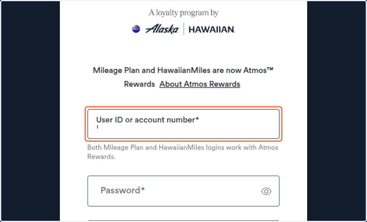Click on User ID or account number