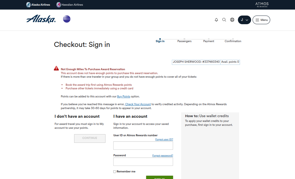 Click on Checkout: Sign in…