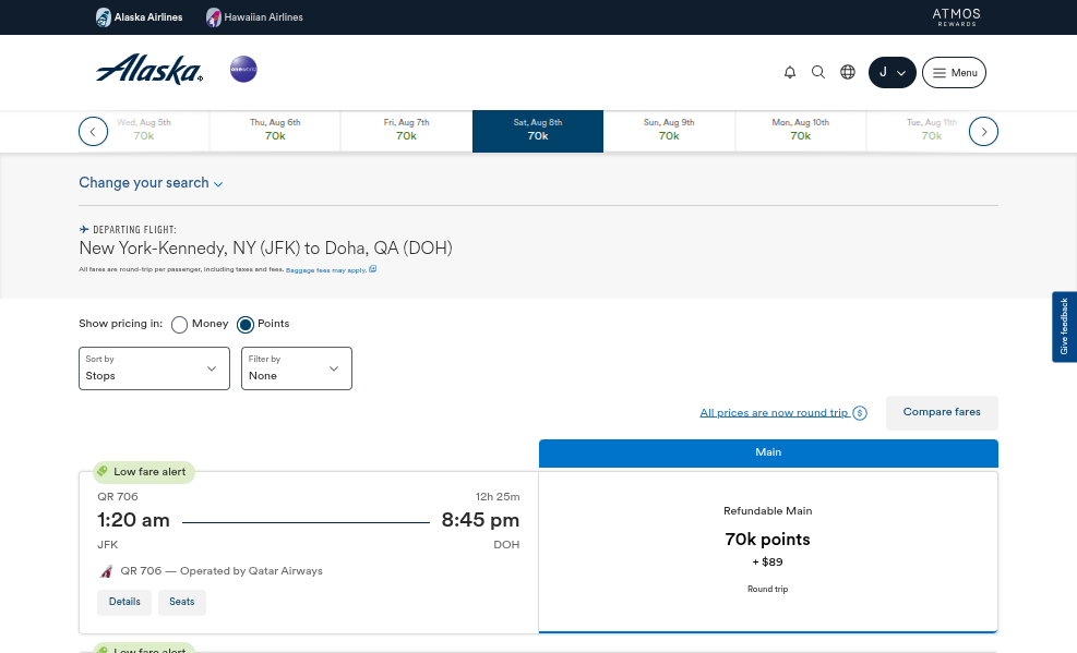 Click on Low fare alert…
