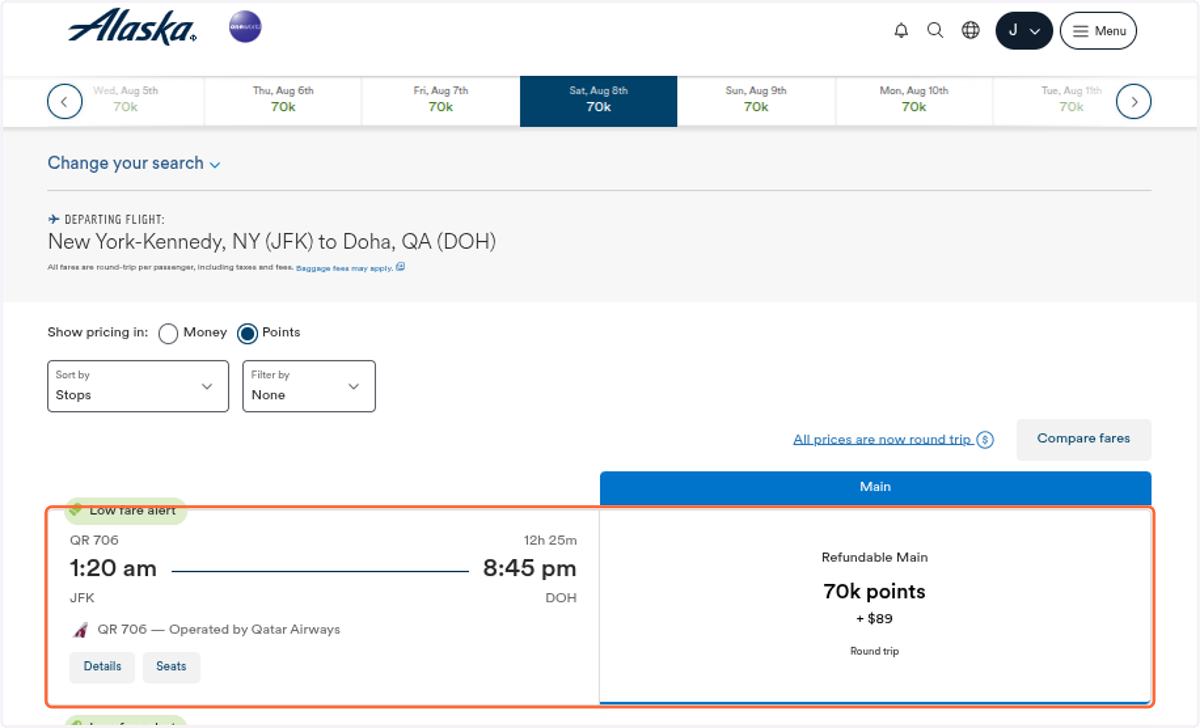 Click on Low fare alert…