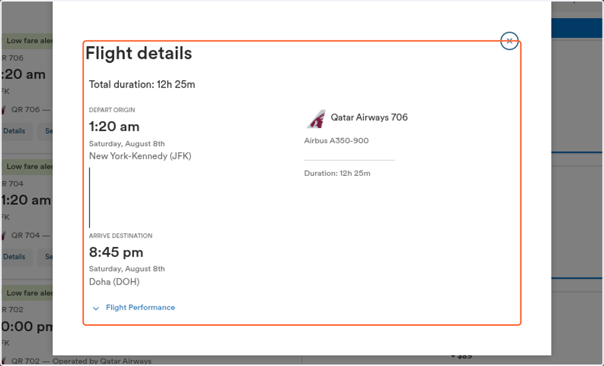 Click on Flight details…