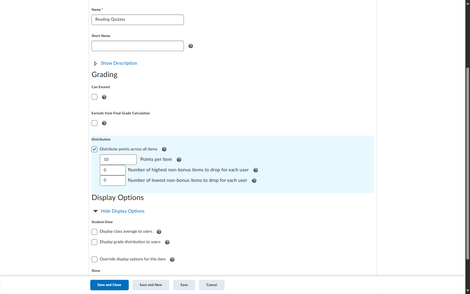 Check Distribute points across all items and add the points