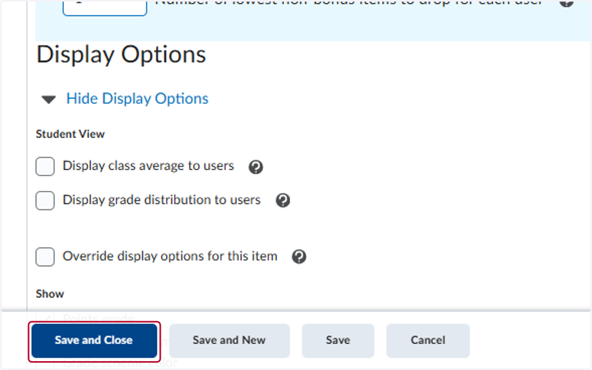 Click on Save and Close