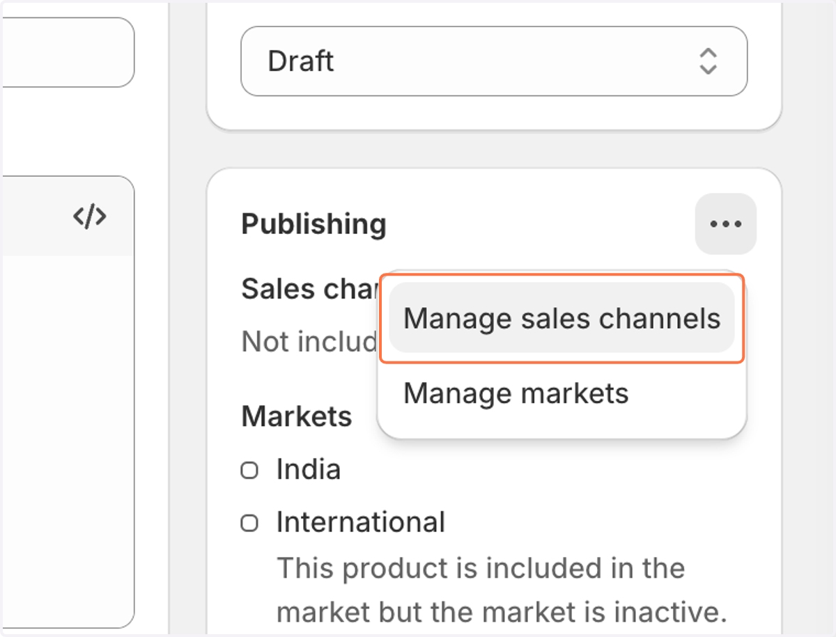 Click on "Manage sales channels