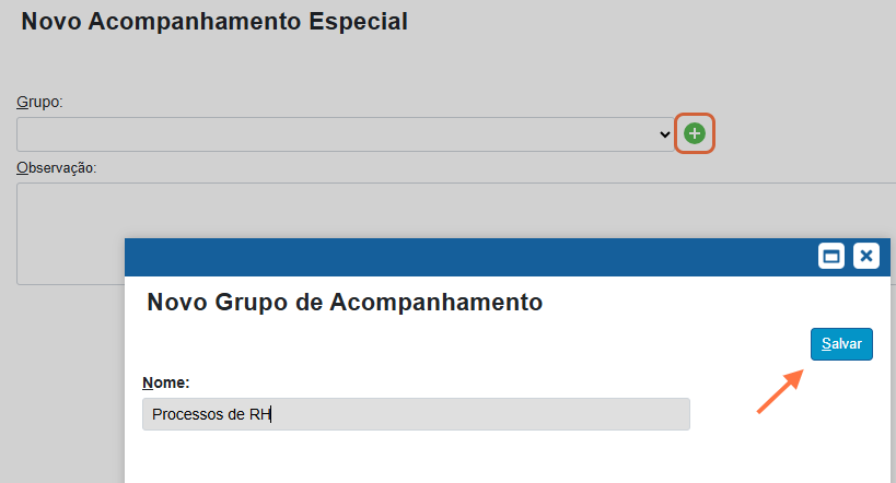 Salvar o grupo
