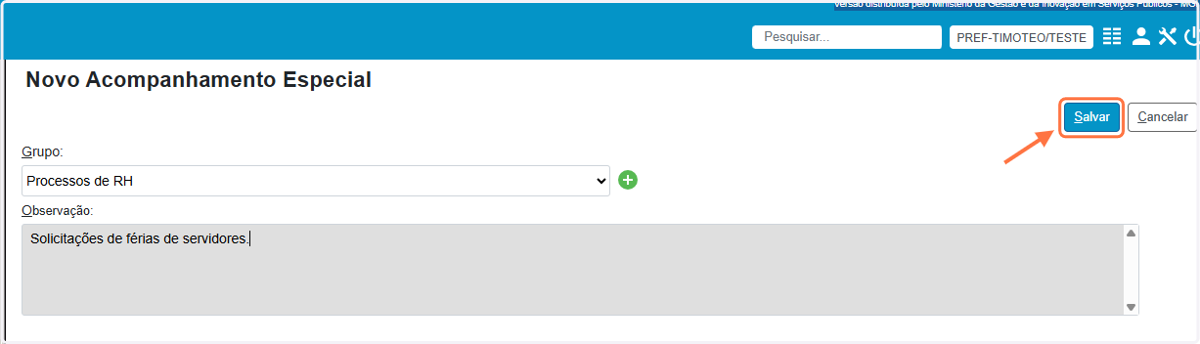 Salvar a descrição