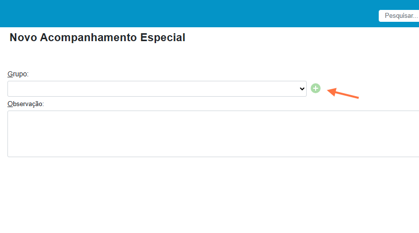 Criar um novo grupo de acompanhamento