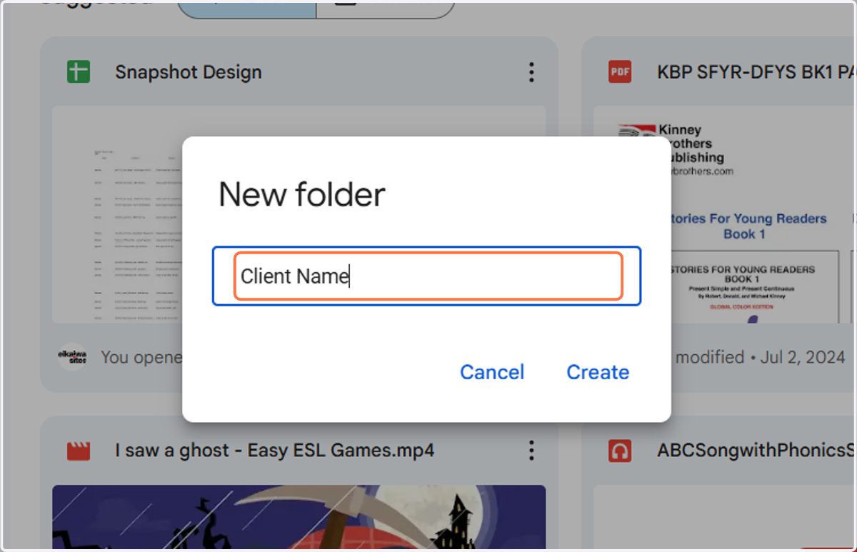 Type "Client Name"