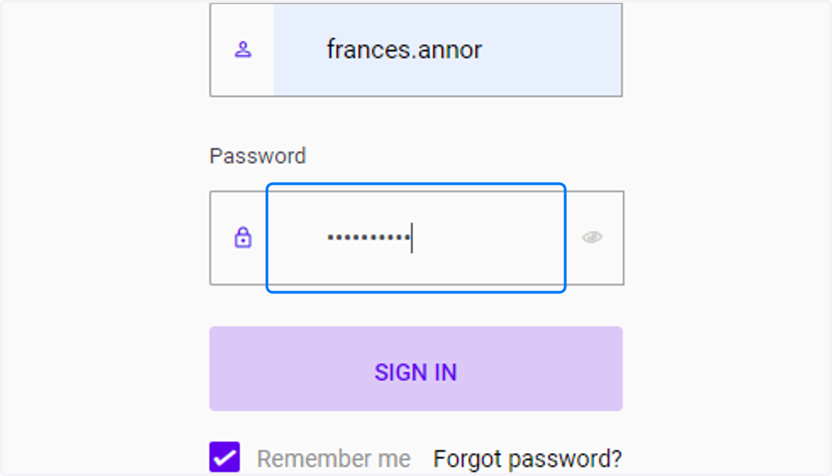 Type password