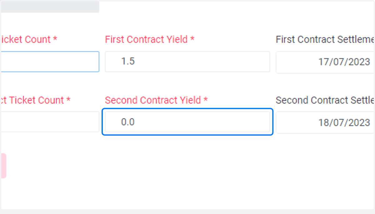 Click on Second Contract Yield *