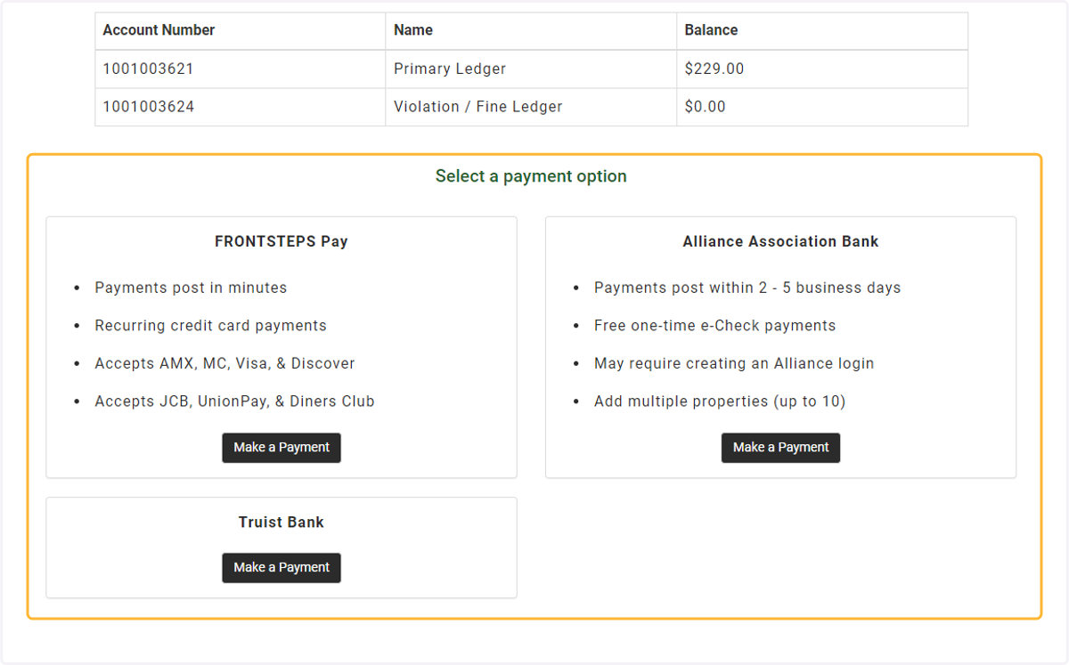 Select a payment option